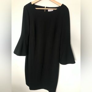 Calvin Klein crepe dress with bell sleeves. Excellent condition. Size 14.
